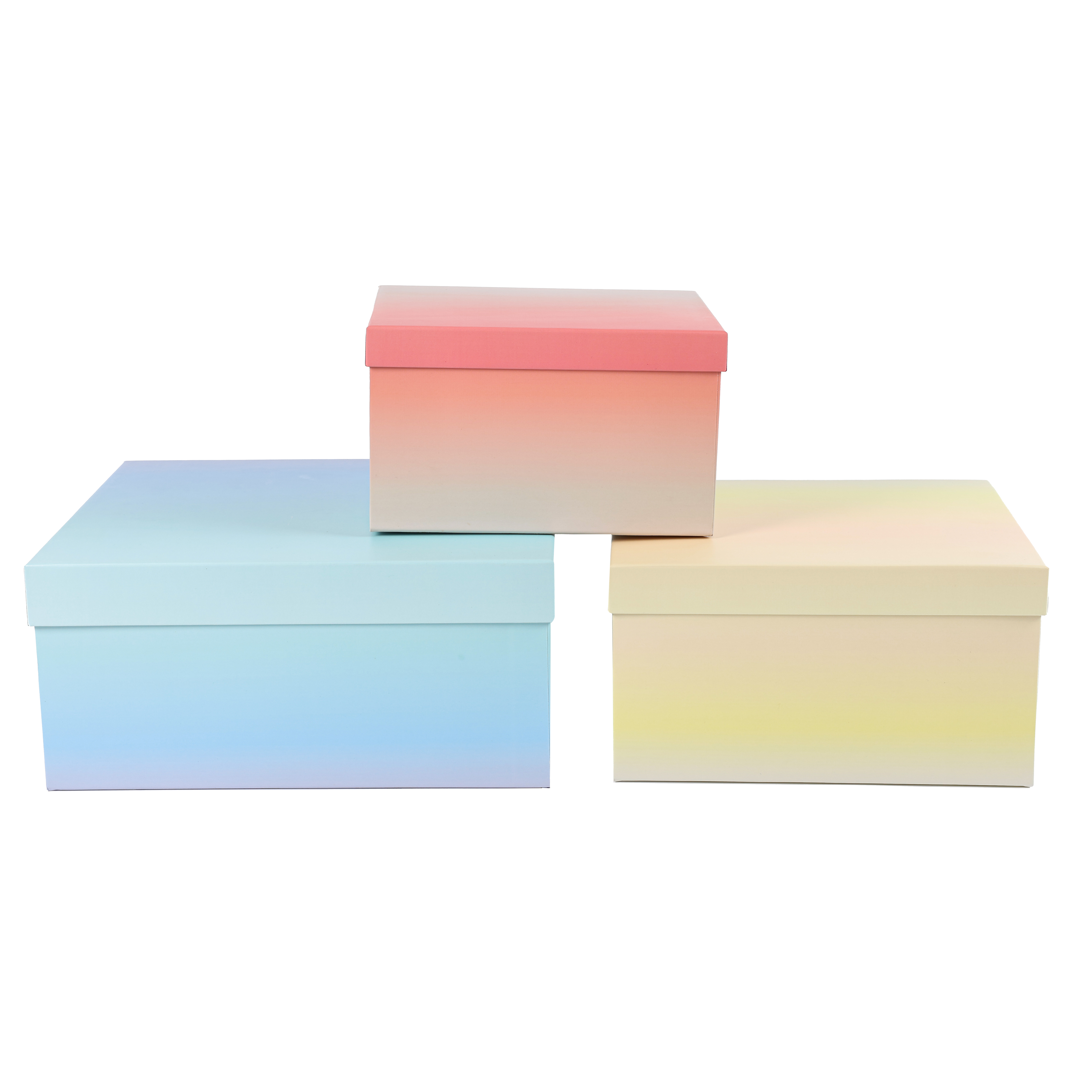 Gradual Change Color Heaven And Earth Cover Gift Paper Box Three-Piece Set GB007